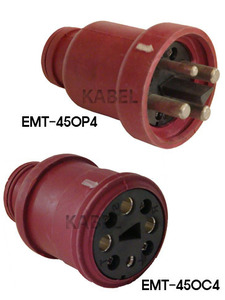 [EMT-450P4/EMT-450C4] 고압용 고무 커넥터 및 플러그 / 용접기용 / AC380V, 440V 4Pole 100A
